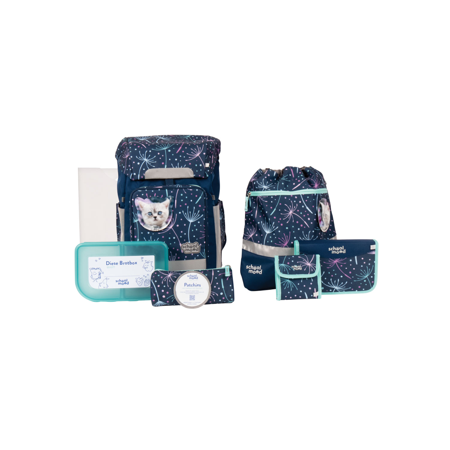 Rebel Lina (Kätzchen), 8-tlg. Schulranzenset Rebel Lina (Kätzchen), 8-tlg. Schulranzenset