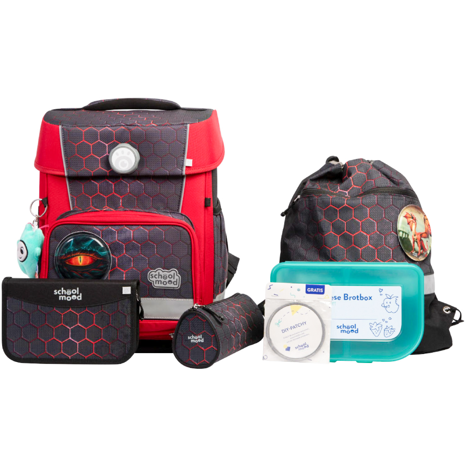 Champion Pro Mika (Drache), 7-tlg. Schulranzenset  Champion Pro Mika (Drache), 7-tlg. Schulranzenset