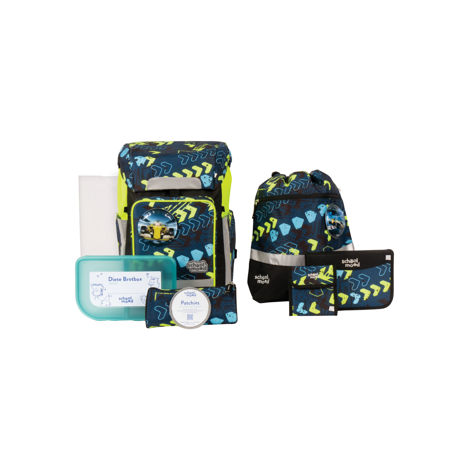 Rebel Elias (Rennwagen), 8-tlg. Schulranzenset Rebel Elias (Rennwagen), 8-tlg. Schulranzenset