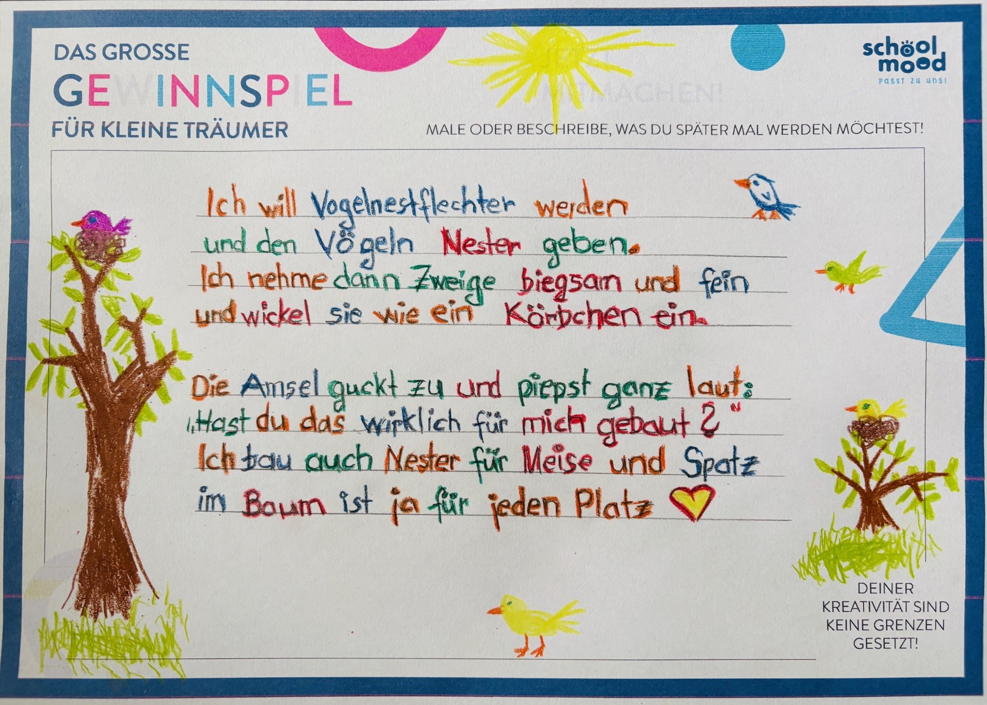 Elina, 7 Jahre - Vogelnest-Flechter