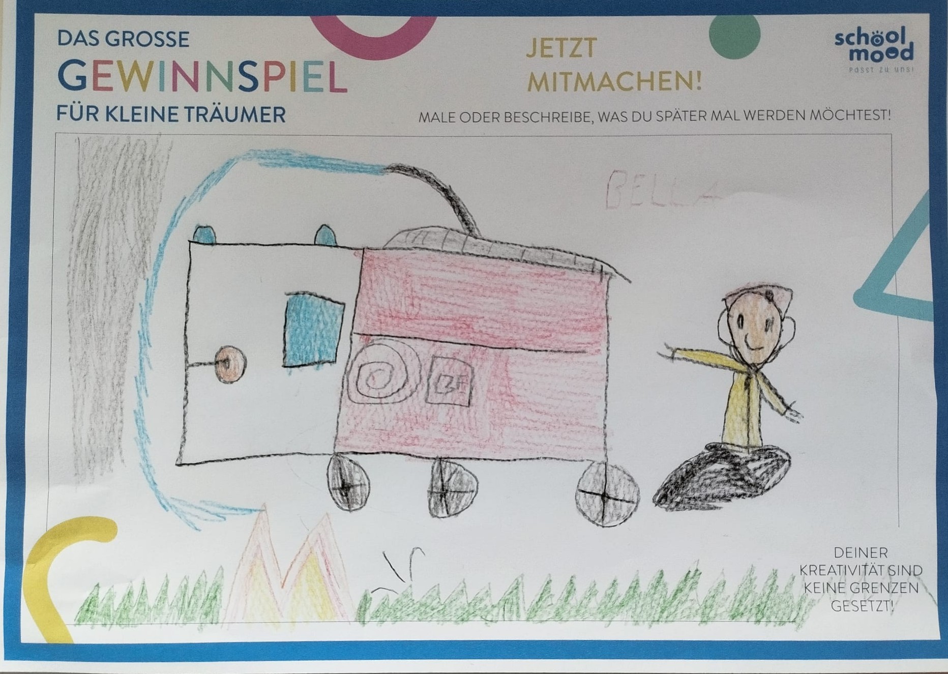 Bella, 5 Jahre - Feuerwehrautofahrerin