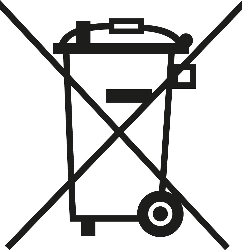 Symbol durchgestrichene Mülltonne