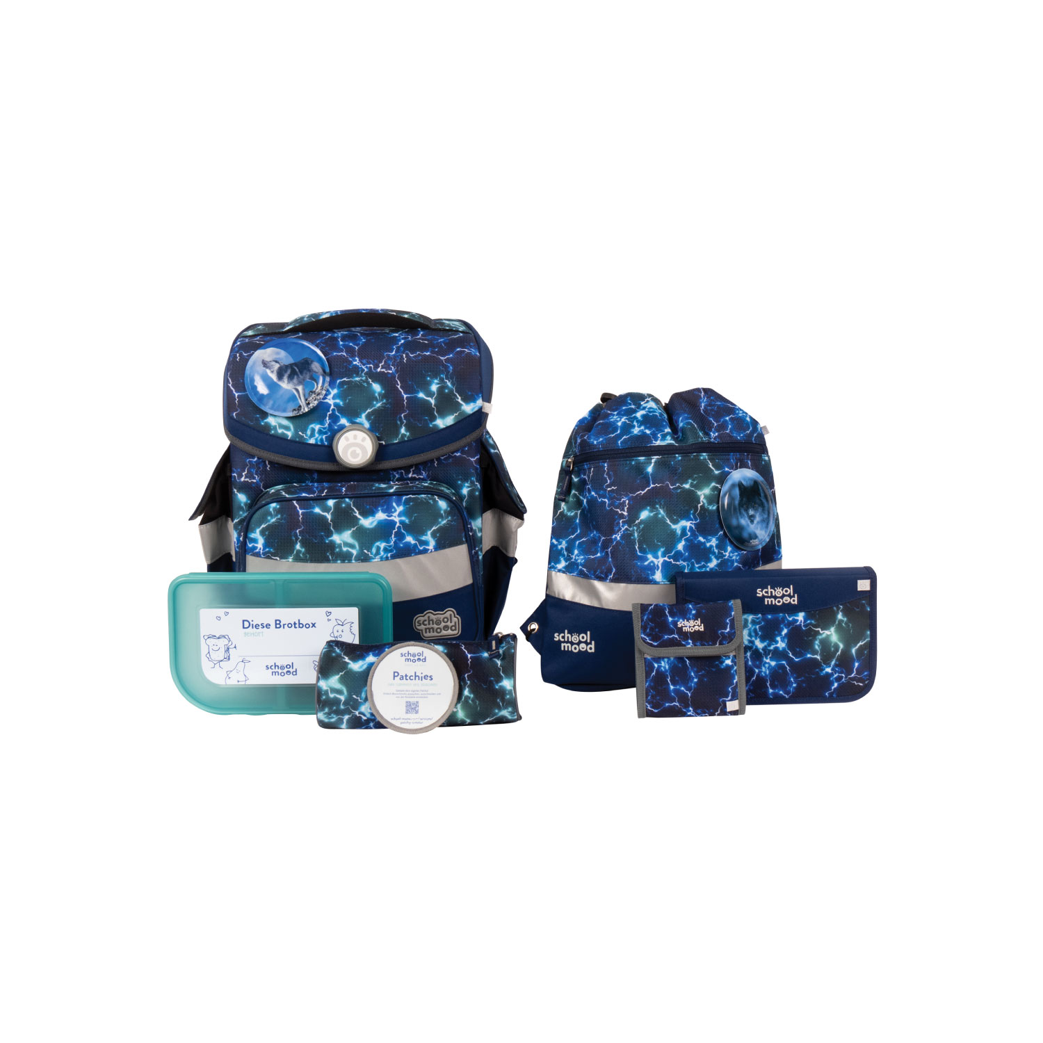 Timeless Felix (Wolf), 7-tlg. Schulranzenset Timeless Felix (Wolf), 7-tlg. Schulranzenset