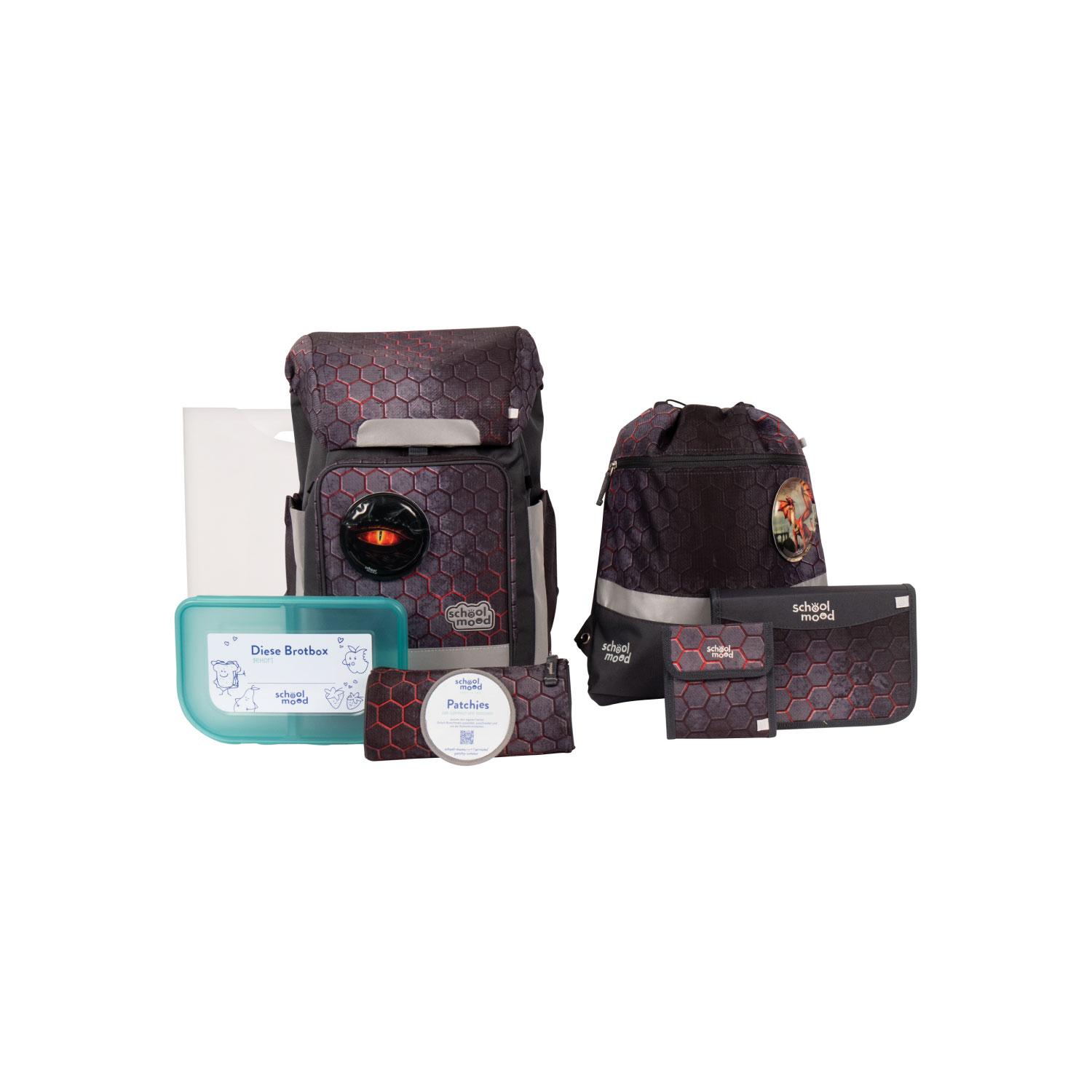 Rebel Mika (Drache), 8-tlg. Schulranzenset Rebel Mika (Drache), 8-tlg. Schulranzenset