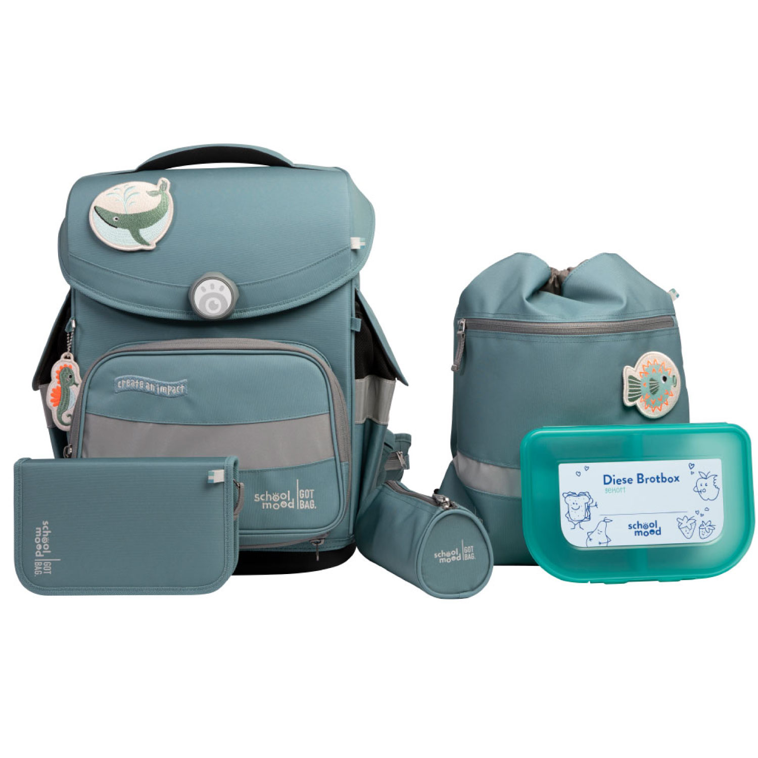 Timeless Pro Dolphin (Ocean Collection), 6-tlg. Schulranzenset Timeless Pro Dolphin (Ocean Collection), 6-tlg. Schulranzenset