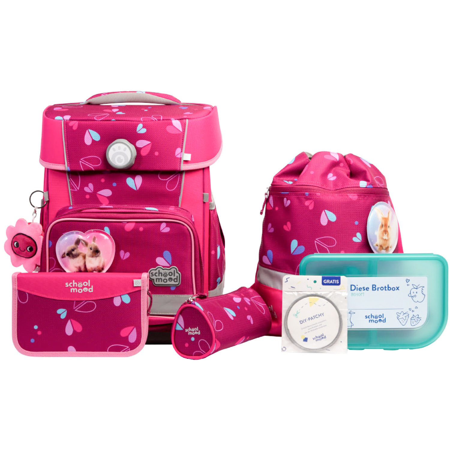 Champion Pro Klara (Häschen), 7-tlg. Schulranzenset  Champion Pro Klara (Häschen), 7-tlg. Schulranzenset