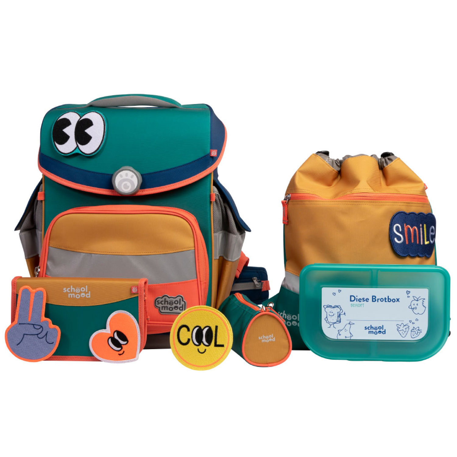 Timeless Pro Happy Emerald (Happy Colours Collection), 6-tlg. Schulranzenset Timeless Pro Happy Emerald (Happy Colours Collection), 6-tlg. Schulranzenset