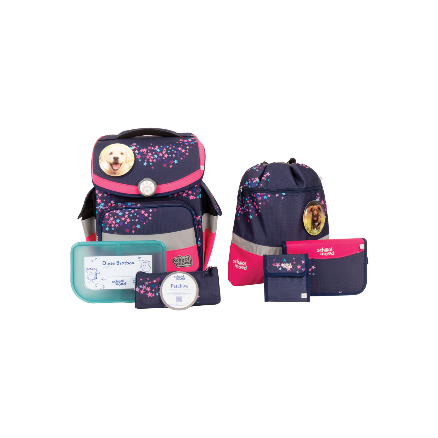 Timeless Leni (Hund), 7-tlg. Schulranzenset Timeless Leni (Hund), 7-tlg. Schulranzenset