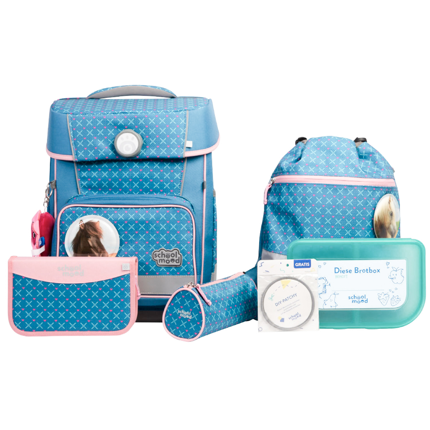 Champion Pro Mila (Pferd), 7-tlg. Schulranzenset  Champion Pro Mila (Pferd), 7-tlg. Schulranzenset