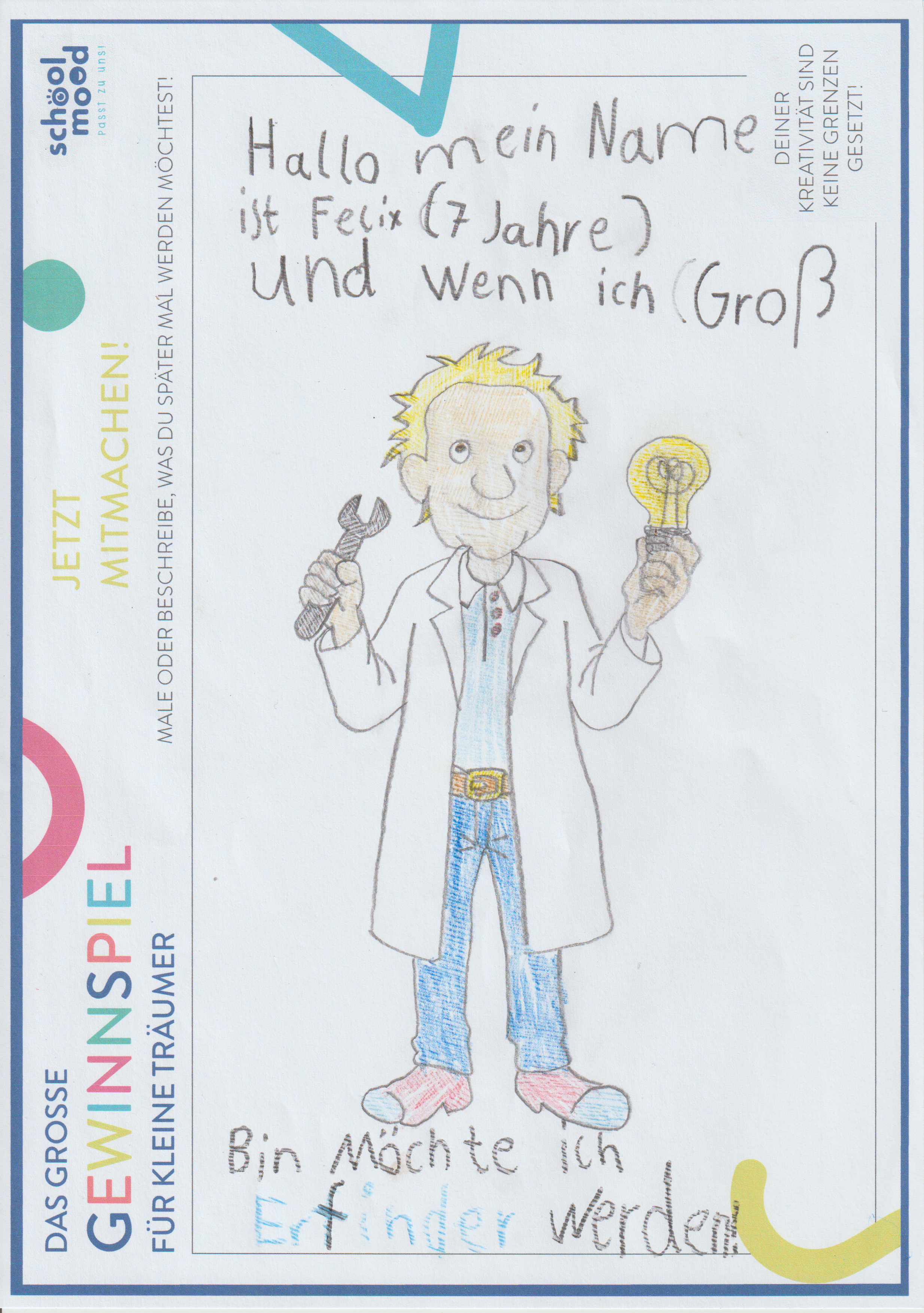 Felix, 7 Jahre - Erfinder