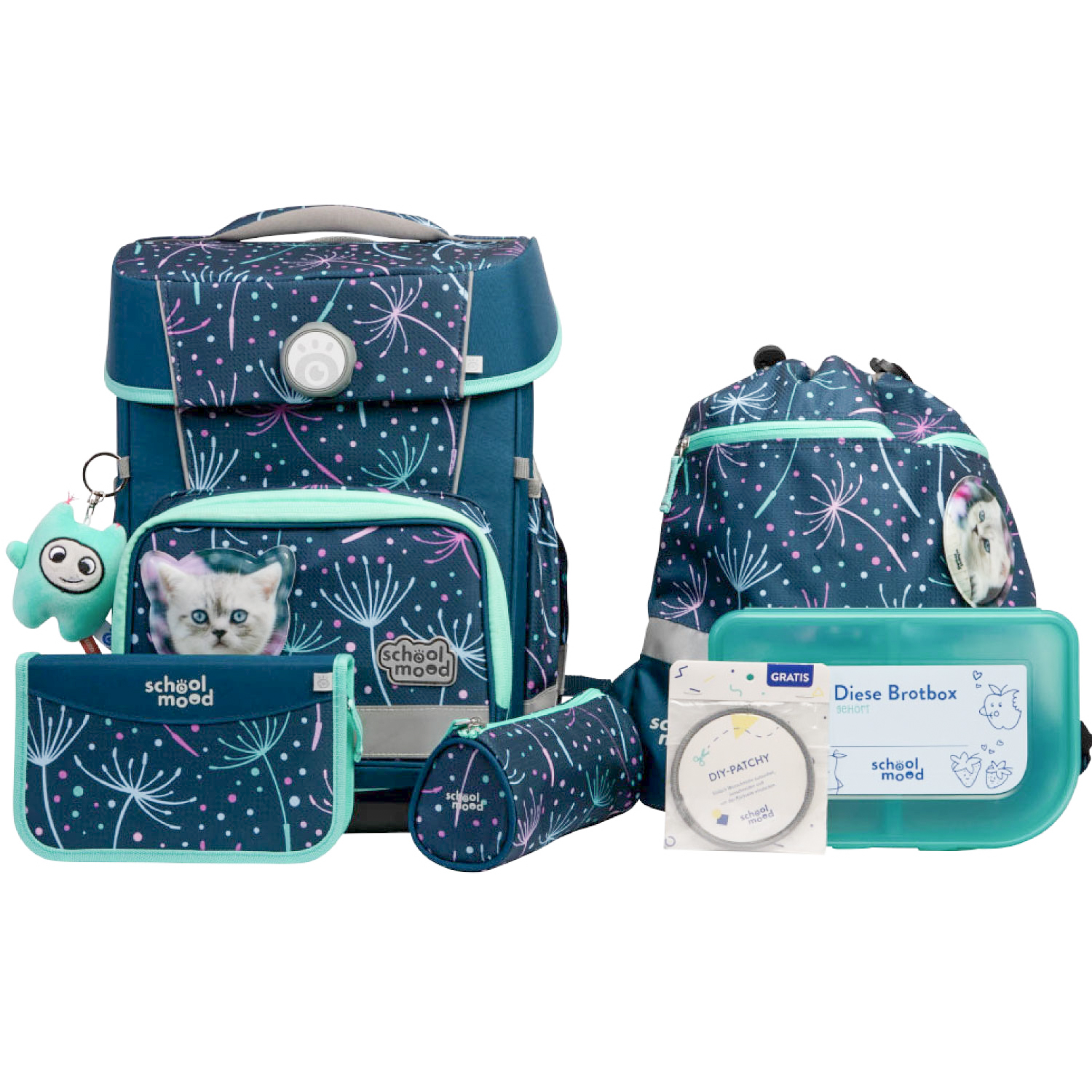 Champion Pro Lina (Kätzchen), 7-tlg. Schulranzenset  Champion Pro Lina (Kätzchen), 7-tlg. Schulranzenset