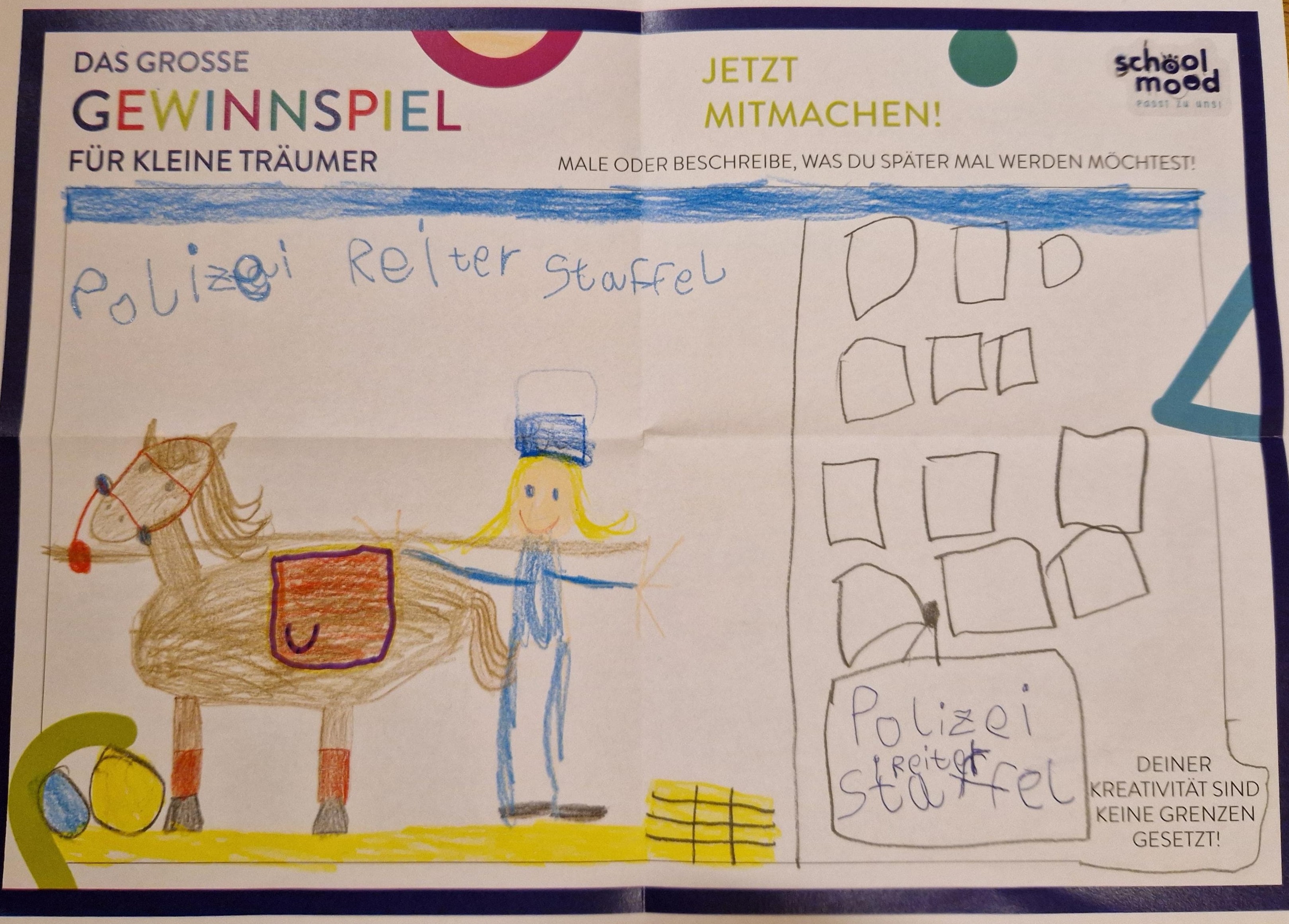 Nina, 6 Jahre - Polizistin bei der Reiterstaffel