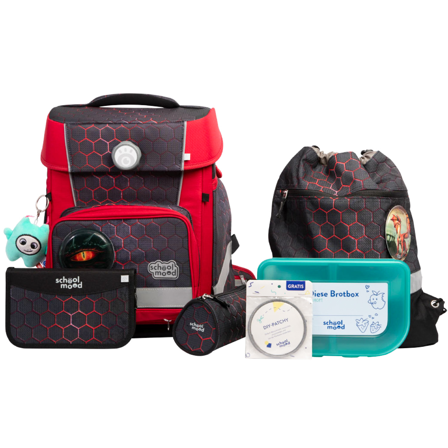 Champion Maxx Pro Mika (Drache), 7-tlg. Schulranzenset  Champion Maxx Pro Mika (Drache), 7-tlg. Schulranzenset