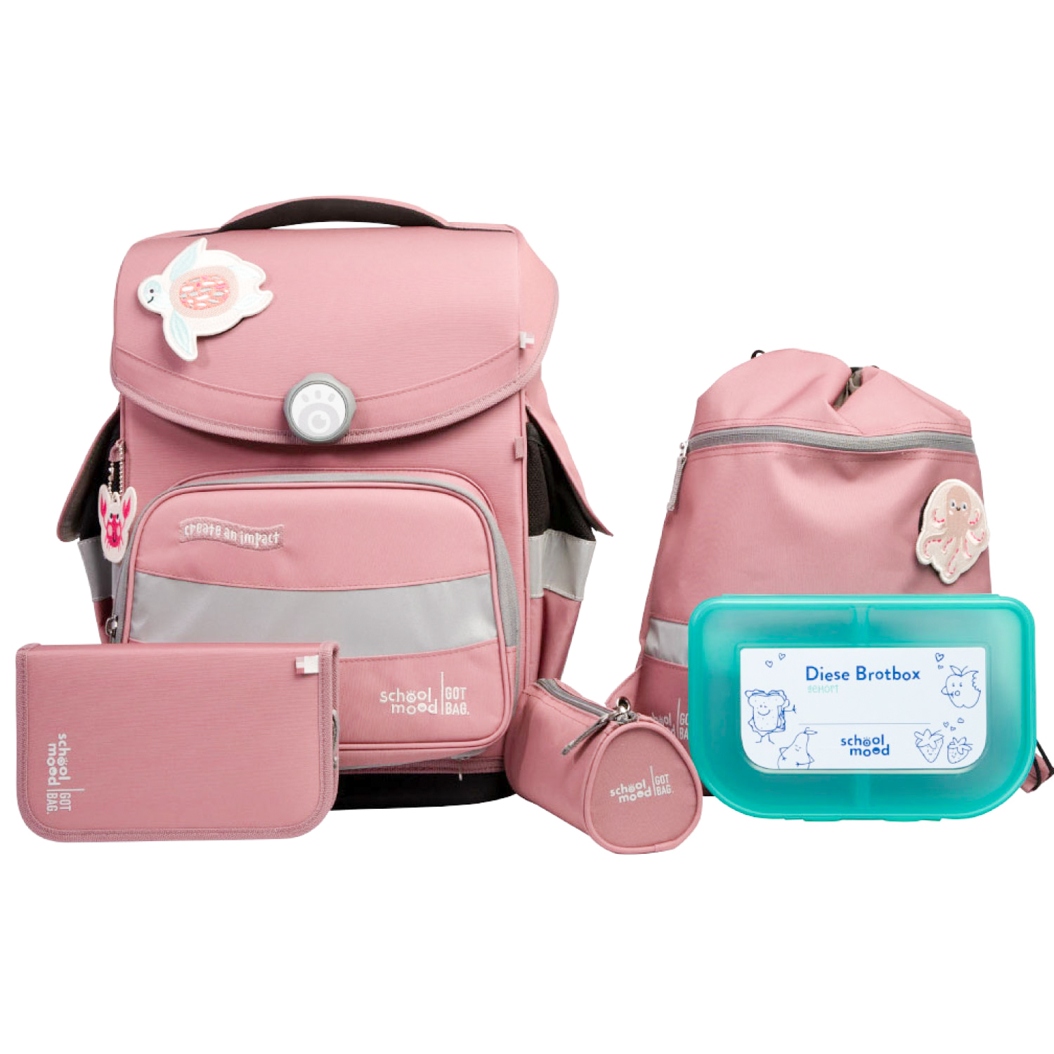 Timeless Pro Axolotl (Ocean Collection), 6-tlg. Schulranzenset  Timeless Pro Axolotl (Ocean Collection), 6-tlg. Schulranzenset